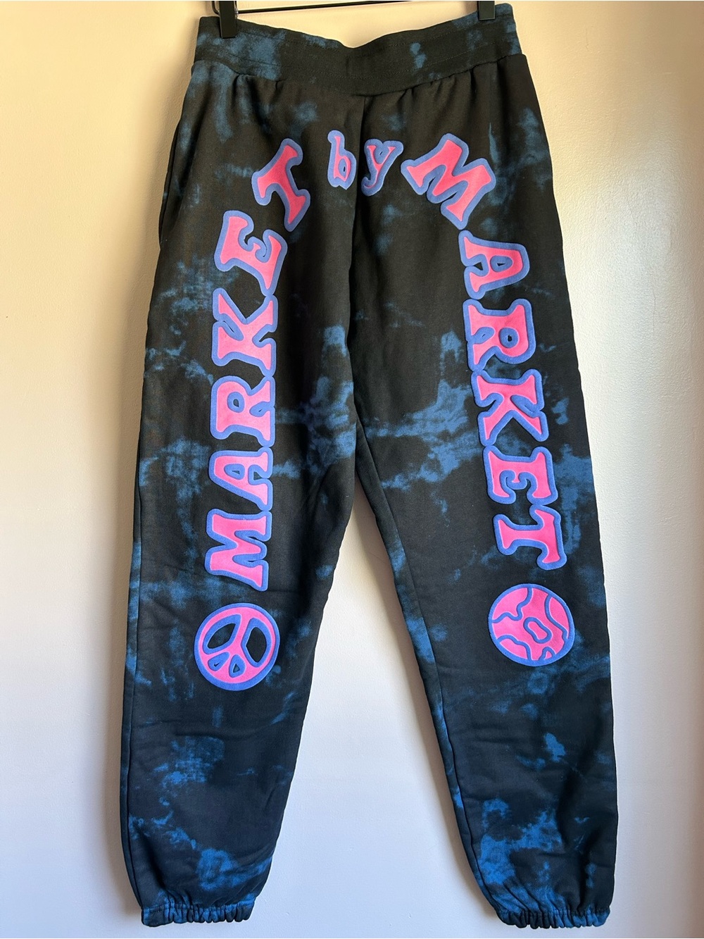 Market Cali Arc Peace Sweatpants in Navy Smoke Tie-dye Size M Chinatown Market